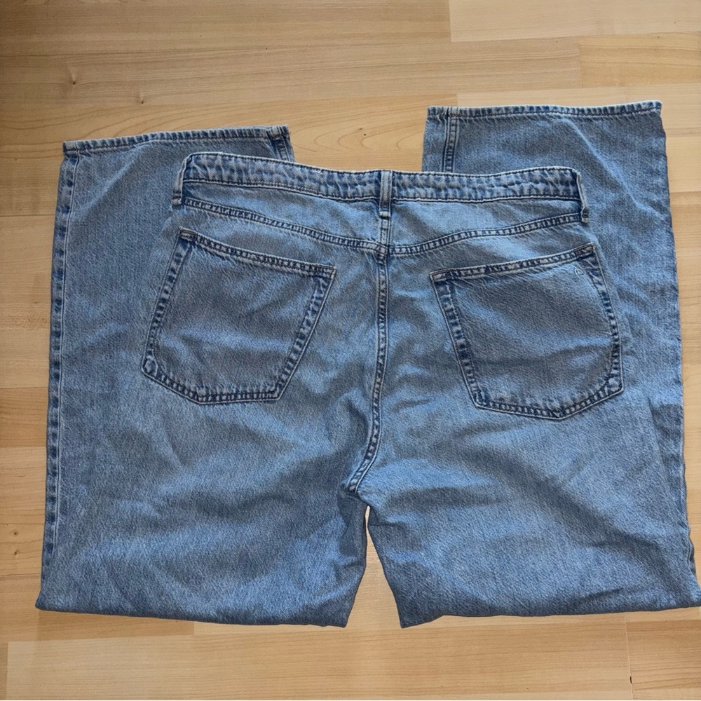 Rag & Bone Lori Mid Rise Wide Leg Jeans Sz 31 Light Acid Wash - Picture 12 of 12